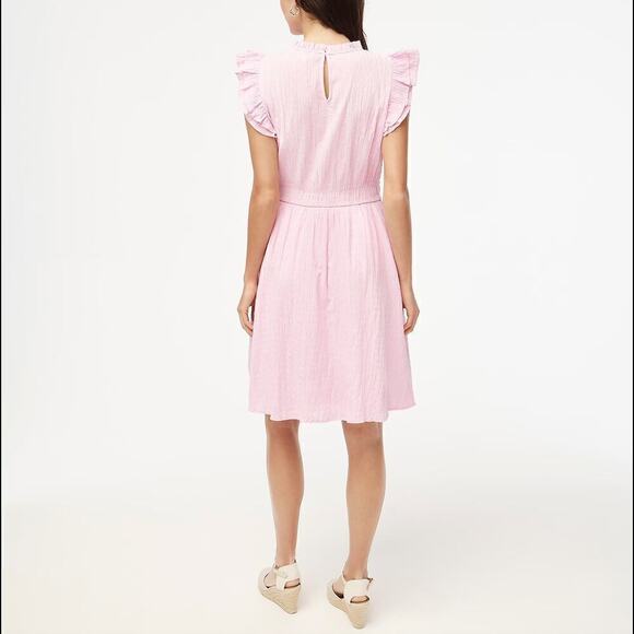 J. Crew Gauze Dress Flutter Sleeve A-Line Mini Orchid Flower Purple NWT M - Picture 4 of 11